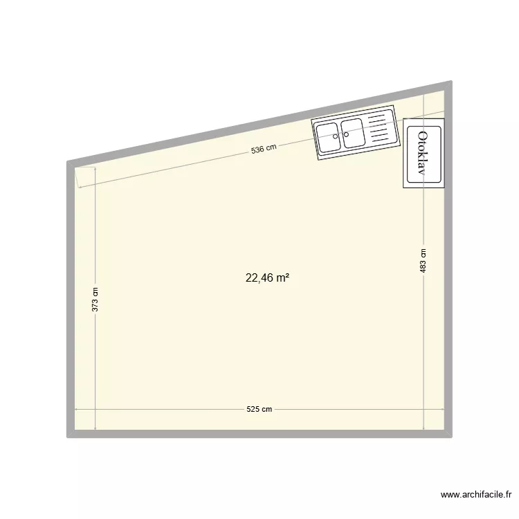 klinik3. Floor plan with 1  and 22 m²