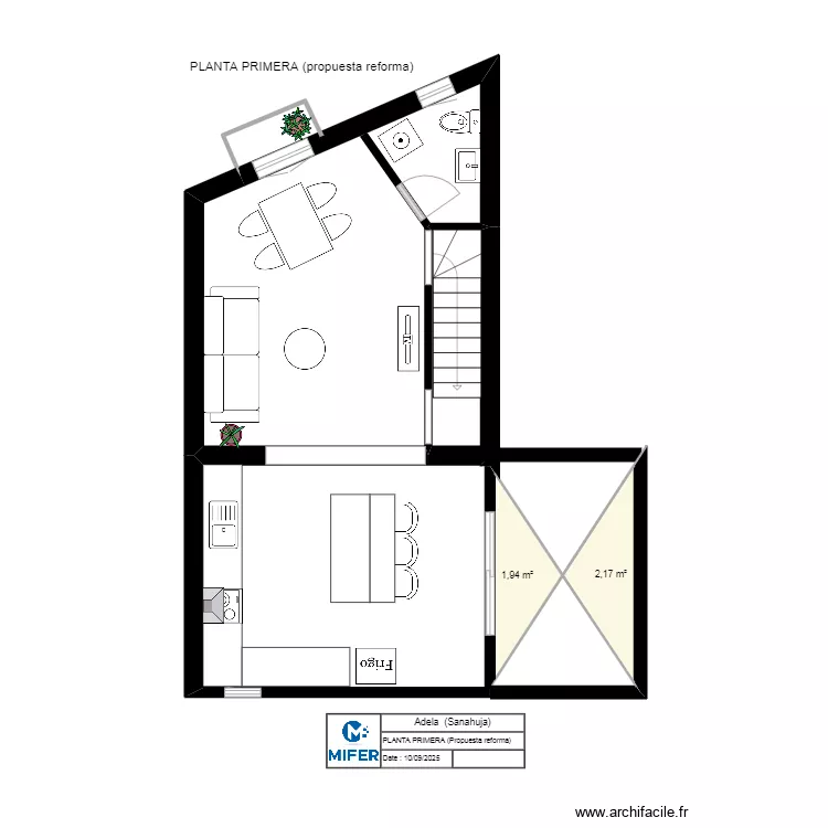 ADELA  (PLANTA PRIMERA )  PROPUESTA REFORMA SANAHUJA. Floor plan with 