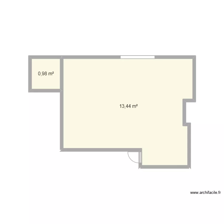 room. Floor plan with 2  and 14 m²