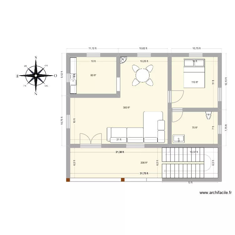 nrgf. Floor plan with 5  and 71 m²