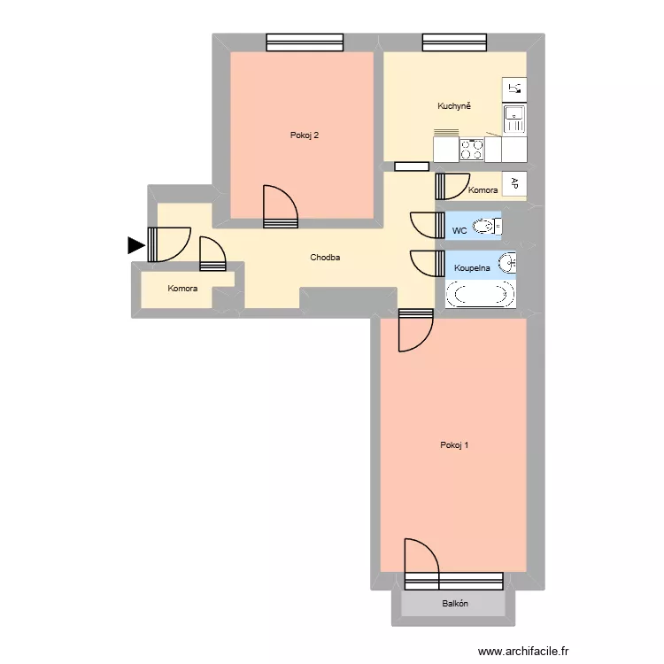 Hlavní třída 838, byt 13. Floor plan with Hlavní třída 838, byt 13. Floor plan with