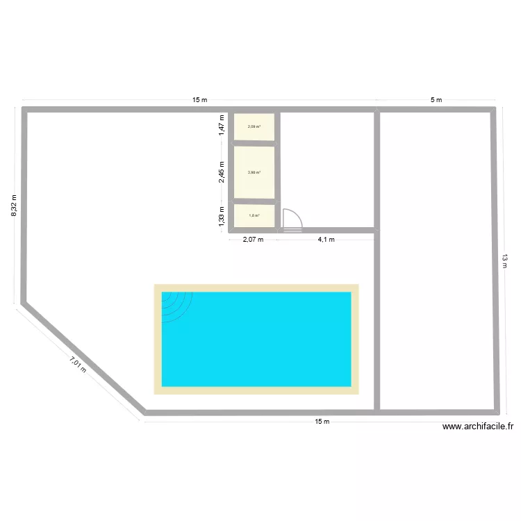 326. Floor plan with 3  and 8 m²