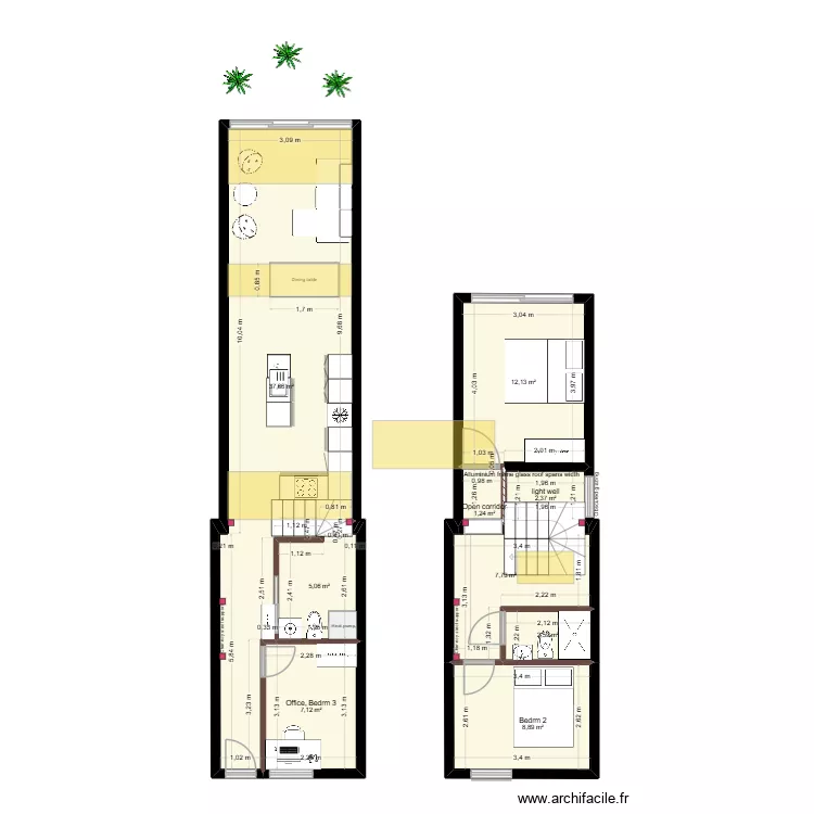 3 Ring Terrace A.5.2_JP_lightwell. Floor plan with 9  and 85 m²