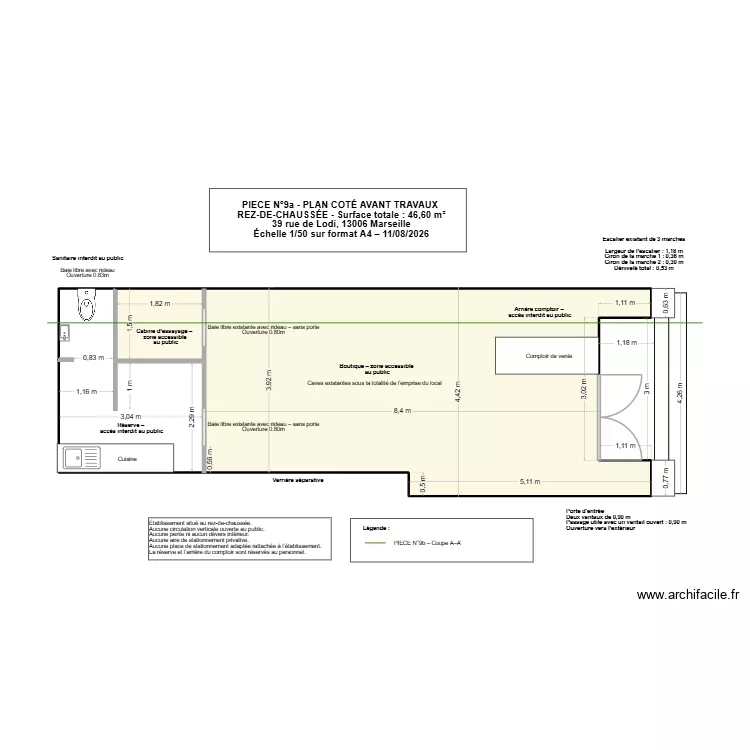 AT9 a - avant travaux. Floor plan with 3 Rooms and 47 m² AT9 a - avant travaux. Floor plan with 3 Rooms and 47 m²