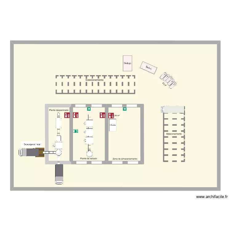 Planta de secado Quilhuica. Floor plan with 4  and 233 m²