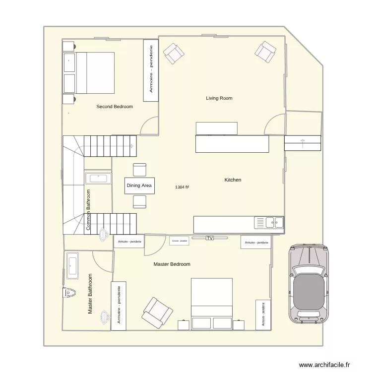 Villa No. 66 with staircase 1. Floor plan with 1 and 129 m² Villa No. 66 with staircase 1. Floor plan with 1 and 129 m²