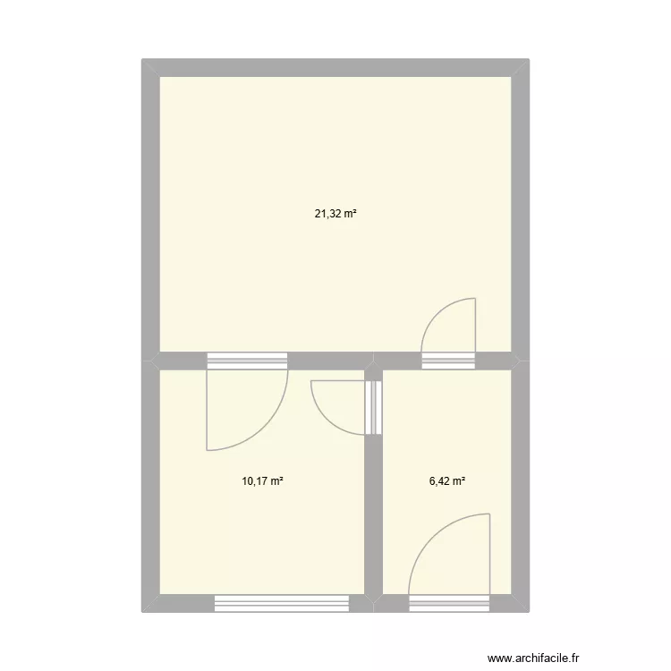 Tanneurs 79 plan. Floor plan with 3  and 38 m²