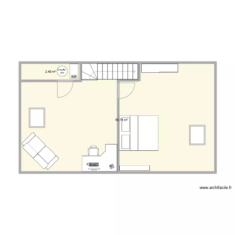 Dachgeschoss. Floor plan with 2  and 53 m²