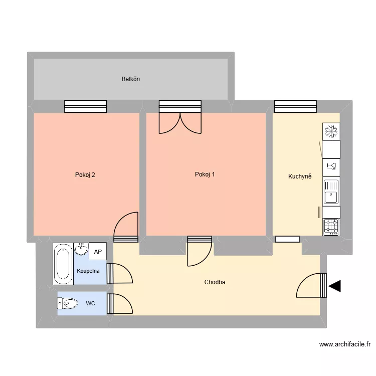 ČS. exilu 533, byt 6. Floor plan with 16  and 192 m²