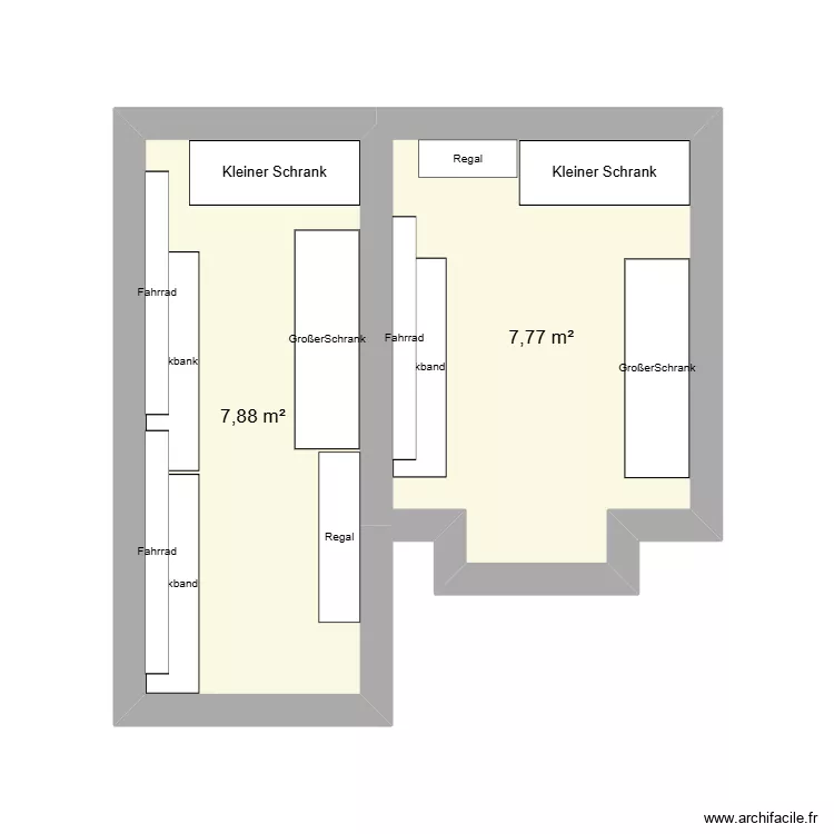Keller. Floor plan with 2  and 16 m²