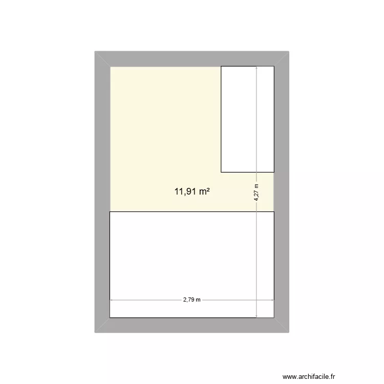 Plan Salle de bain. Floor plan with 1  and 12 m²