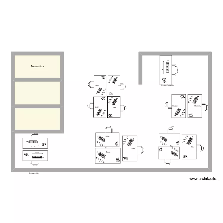 Plan Bureau 1. Floor plan with 