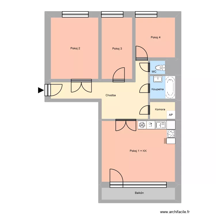 Hornick&aacute; 658, byt 1. Floor plan with 14  and 199 m²