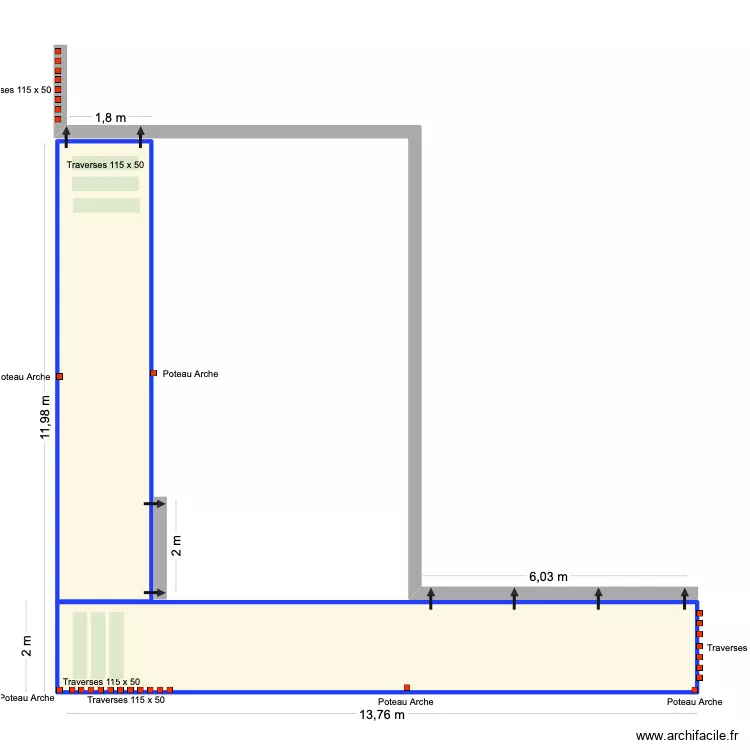 M70. Floor plan with 2 Rooms and 47 m²