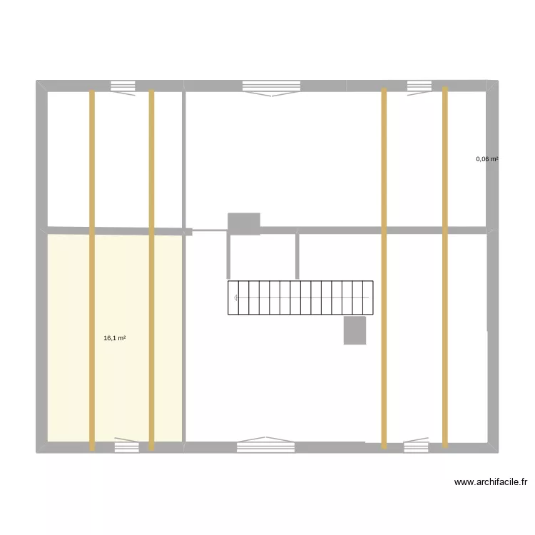 Our house - top floor. Floor plan with 2  and 16 m²