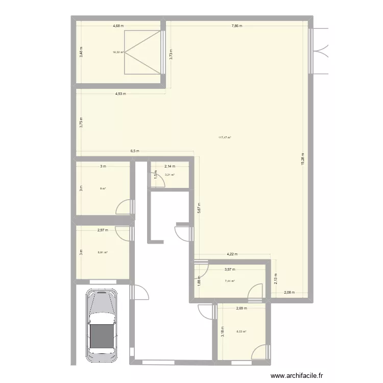 casa mariao. Floor plan with 7  and 171 m²