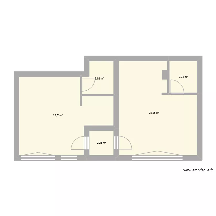 Alfaro. Floor plan with 5  and 55 m²