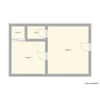 Chambre salon douche cuisine petite espace