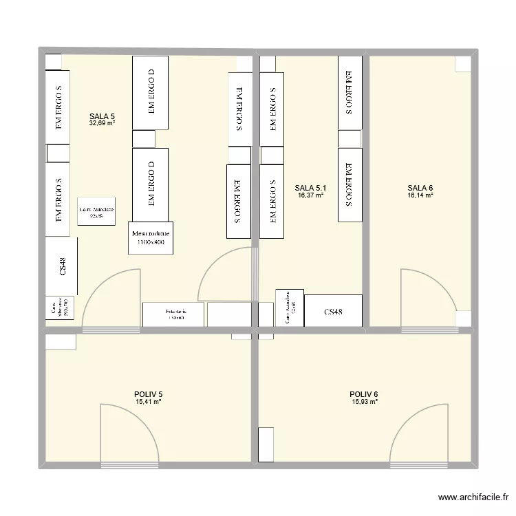 PRBB Ciutadella V2. Floor plan with 5 and 97 m² PRBB Ciutadella V2. Floor plan with 5 and 97 m²