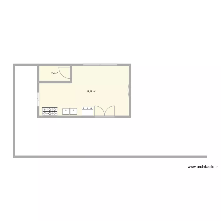 cosinha - casa neuza. Floor plan with 2  and 22 m²