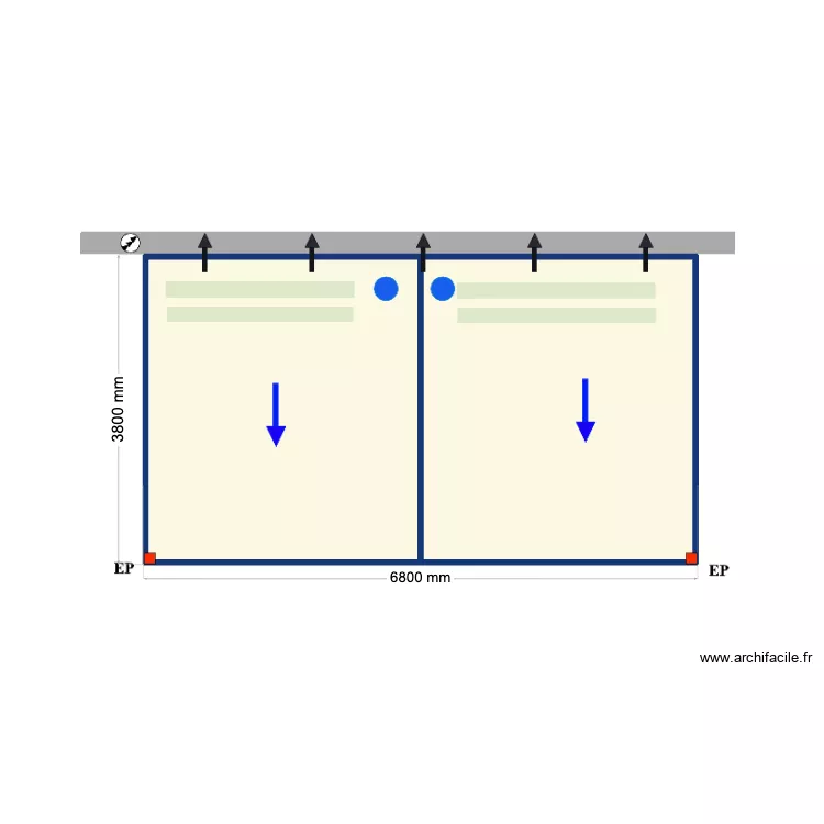 6800*3800. Floor plan with 