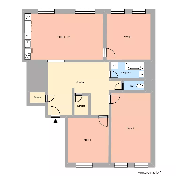 Hlavn&iacute; tř&iacute;da 706, byt  18. Floor plan with 16  and 244 m²