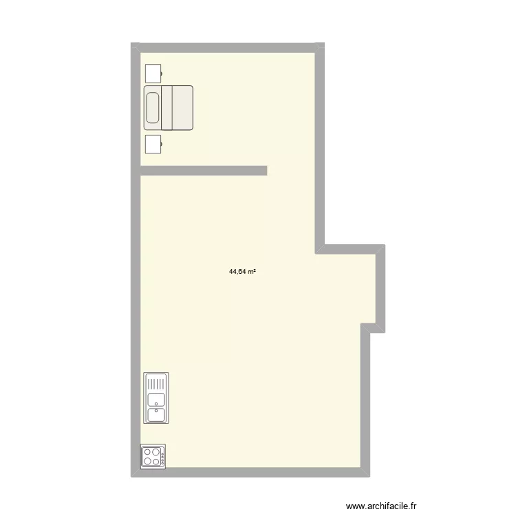 triplex. Floor plan with 1 and 45 m² triplex. Floor plan with 1 and 45 m²