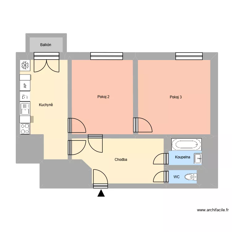 Hlavn&iacute; tř&iacute;da 583, byt 11. Floor plan with 15  and 189 m²