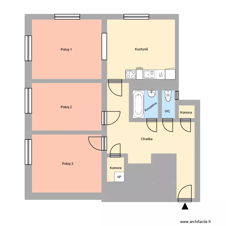 Hlavn&iacute; tř&iacute;da 3, byt 9. Floor plan with 18  and 209 m²