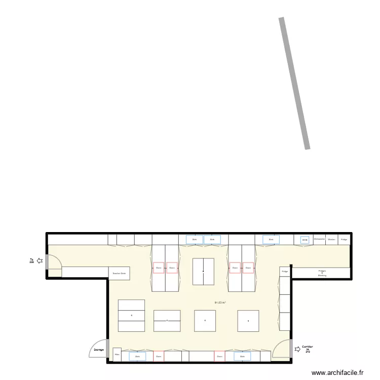 STK - 211. Floor plan with 1 and 91 m² STK - 211. Floor plan with 1 and 91 m²