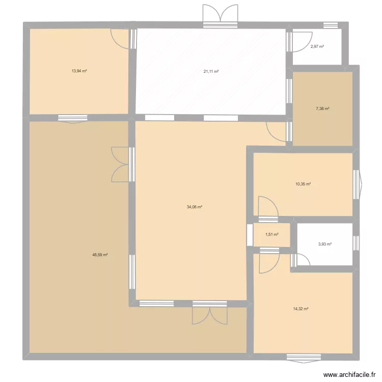 PROJ1. Floor plan with 10  and 156 m²
