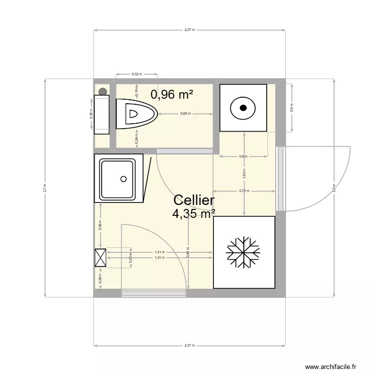 Buanderie_v_01112025. Floor plan with 