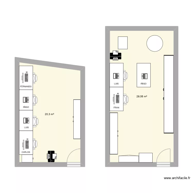 OFICINA TO. Floor plan with 2 Rooms and 49 m² OFICINA TO. Floor plan with 2 Rooms and 49 m²