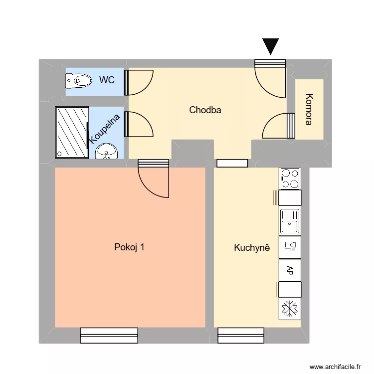 n&aacute;m. Jana Nerudy 617, byt 1. Floor plan with 10  and 41 m²