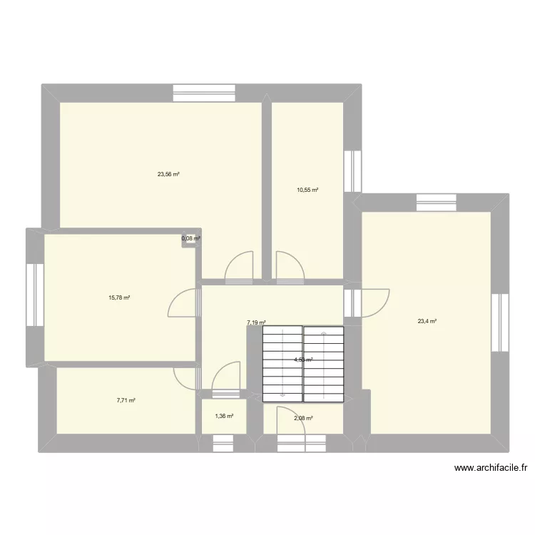 Vrchn&iacute; patro. Floor plan with 10 rooms and 96 m²