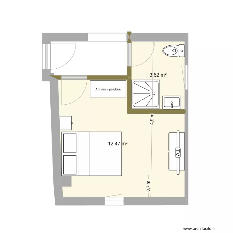 Back bedroom measured dims new shwr 4. Floor plan with Back bedroom measured dims new shwr 4. Floor plan with