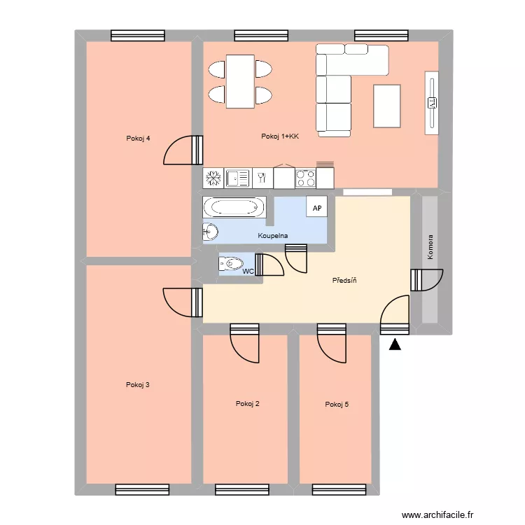 Jana Wericha 444, byt 3. Floor plan with 14  and 226 m²