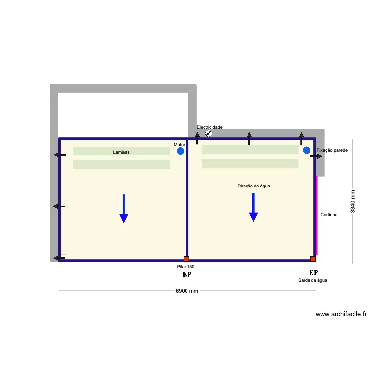 Trindade 2. Floor plan with 2 Rooms and 22 m² Trindade 2. Floor plan with 2 Rooms and 22 m²