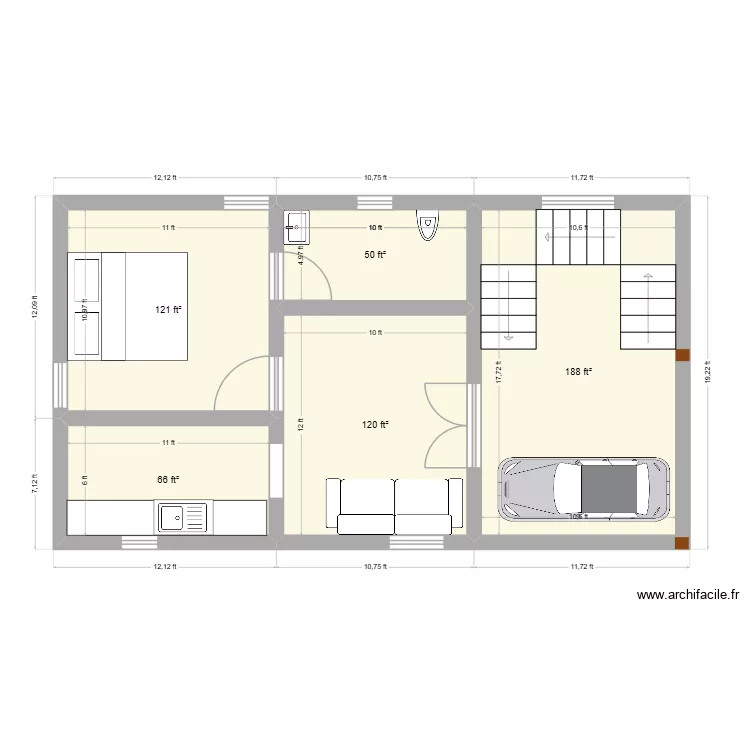 GROUND FLOOR MM. Floor plan with 5  and 51 m²
