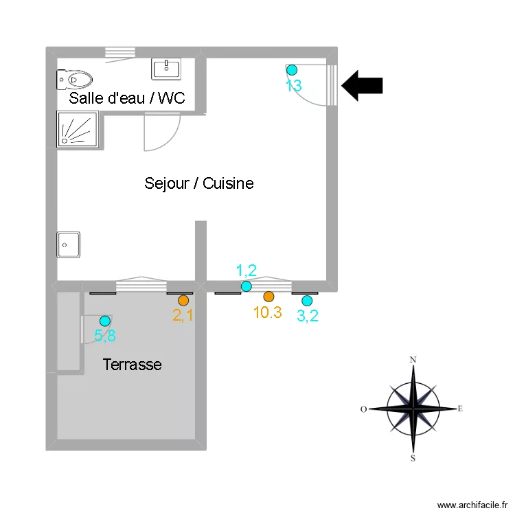 51618 GIORDANENGO Pb. Floor plan with 4  and 30 m²