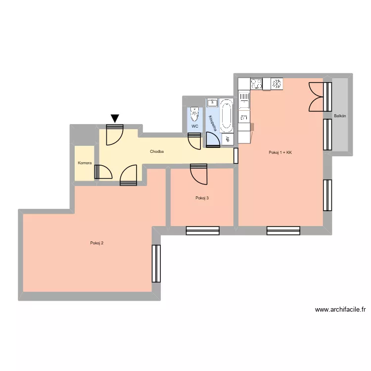 17. listopadu 593, byt 20. Floor plan with 14  and 212 m²