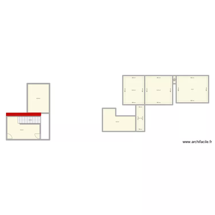 Cuisine/couloir. Floor plan with 