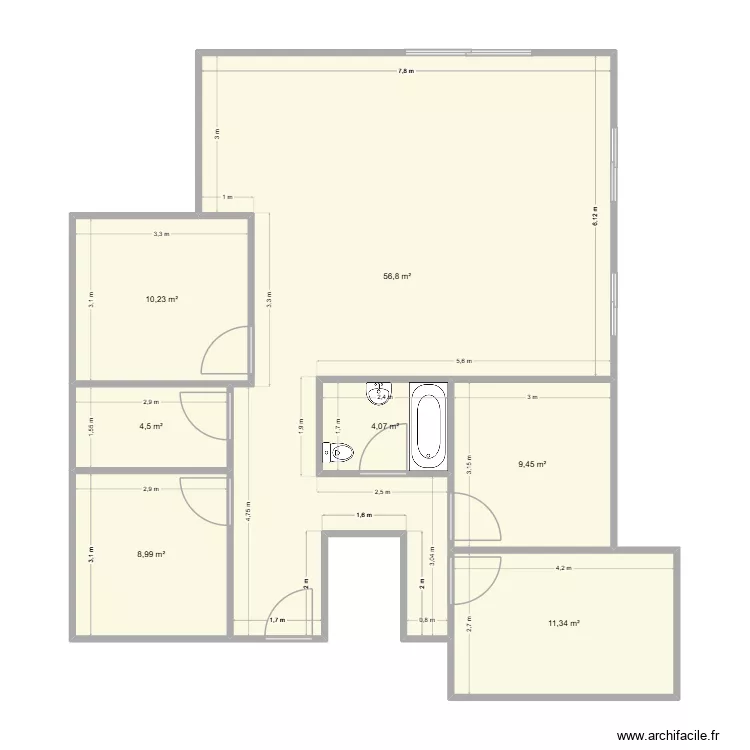 pedrogao. Floor plan with 7  and 105 m²