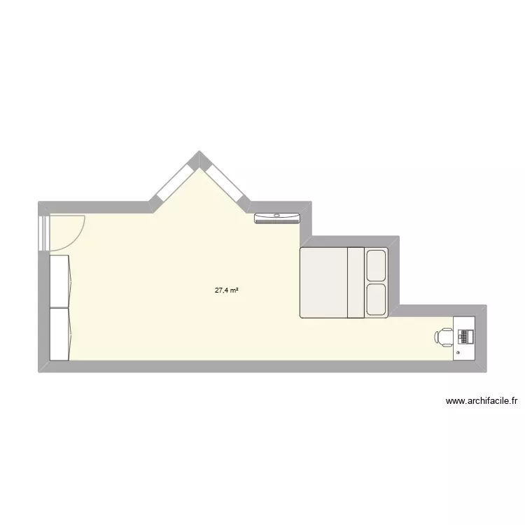 abc. Floor plan with 1 Room and 27 m² abc. Floor plan with 1 Room and 27 m²