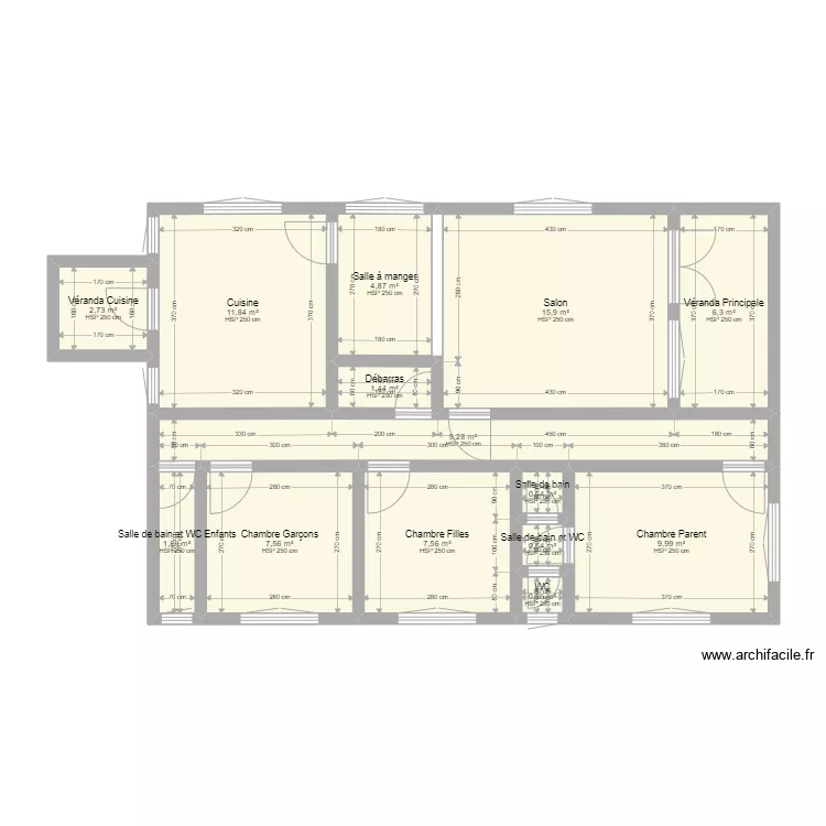 Maison maman. Floor plan with 14 and 81 m² Maison maman. Floor plan with 14 and 81 m²