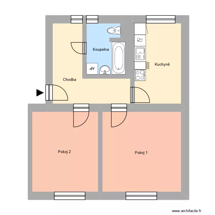 Sadov&aacute; 134, byt 1. Floor plan with 10  and 179 m²