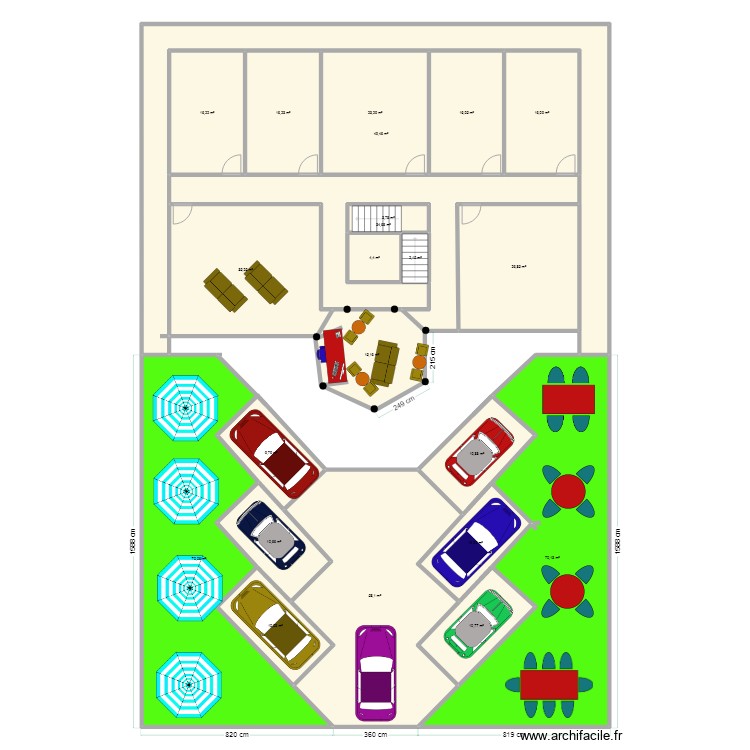 amenagement rdc. Floor plan with 0 room and 0 m2