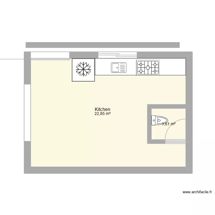 Gelson 2. Floor plan with 2  and 24 m²