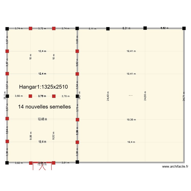 nouvelles semelles  hangar1. Floor plan with 0 room and 0 m2