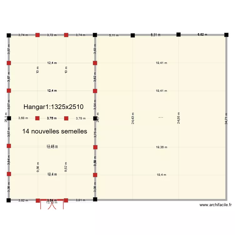 nouvelles semelles hangar1. Floor plan with nouvelles semelles hangar1. Floor plan with